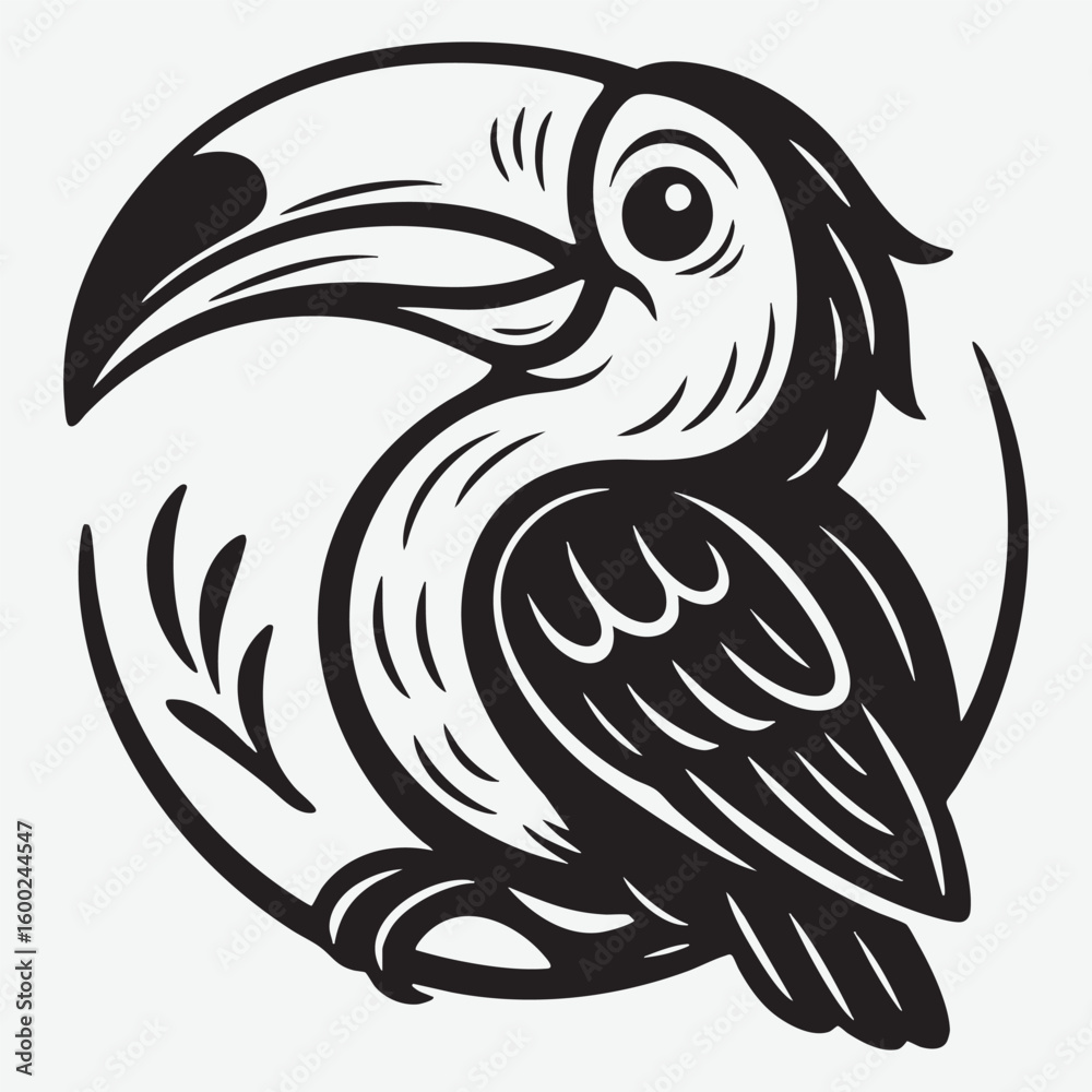 Obraz premium Toucan Bird Emblem tropical jungle