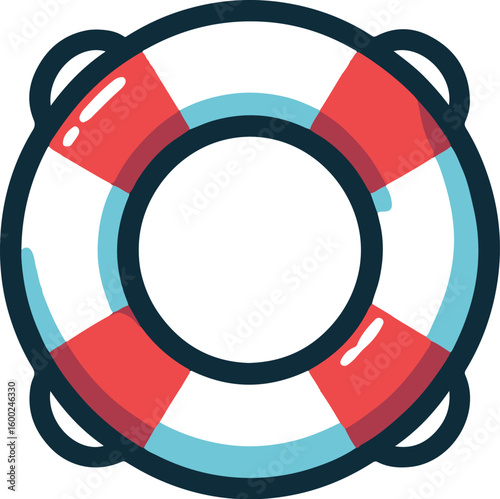 lifebouy swim ring logo icon vector Illustration