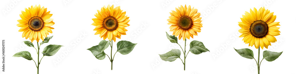 Obraz premium Watercolor Sunflower Set - Bright Summer Flower Illustrations