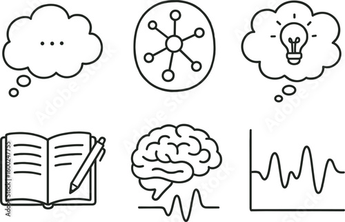 hand drawn cute out doodle style isolated thoughts mind map thoughts neural network thoughts stream analysis thoughts idea bubble thoughts diary entry thoughts brain wave chart