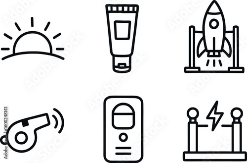 hand drawn cute out doodle style isolated beginning dawn beacon beginning primer sequence beginning launch pad beginning kickoff whistle beginning threshold sensor beginning spark gap
