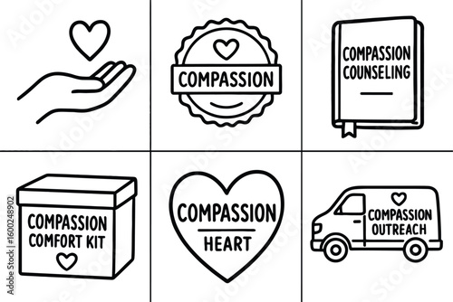 hand drawn cute out doodle style isolated compassion caring hand icon compassion volunteer badge compassion counseling handbook compassion comfort kit bo compassion empathy heart decal
