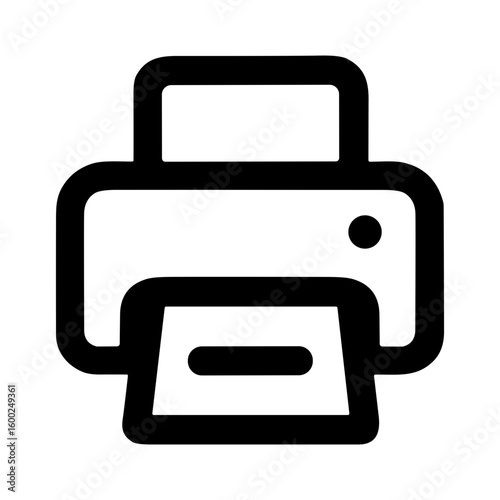 Simple Line Drawing Printer Document Output Device Machine Icon Symbol
