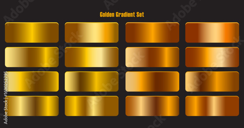 Luxury Golden Gradient Background Collection, Premium Metallic Foil Texture Set