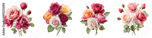 Watercolor Rose Bouquet Collection: Romantic Floral Arrangements