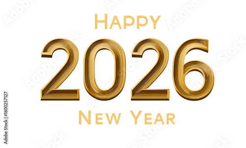 Golden New Year Celebration isolated on a transparent background