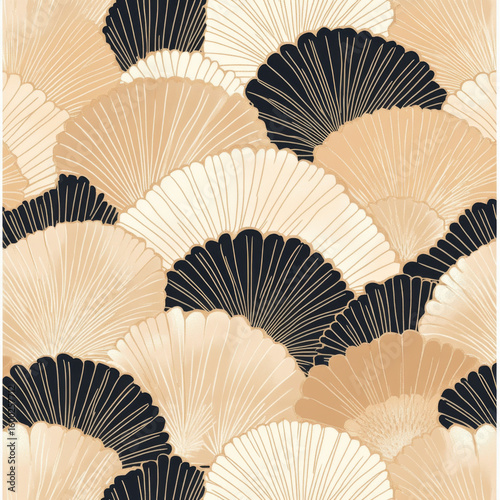 Traditional batik pattern with geometric shapes in neutral tones, background