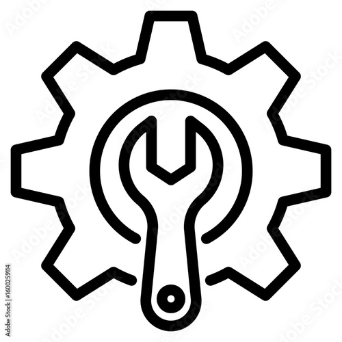 Mechanical icon in vector illustration