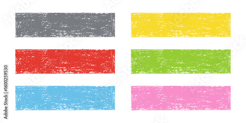 Set of Abstract Design Elements Hand-drawn Rectangular Shapes of Different Colors Isolated on White Backdrop. Style of Children's Drawing.