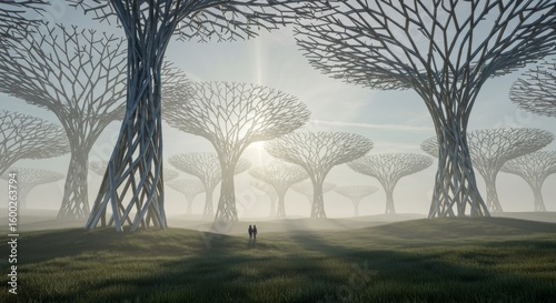 Whispers of Tomorrow: A Journey Through the Metallic Forest of Whispering Trees