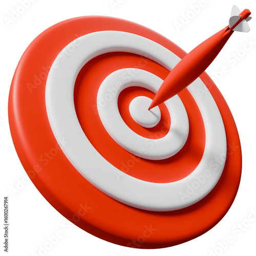 Bullseye with Arrow A 3D Cartoon Target Concept