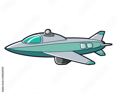 Futuristic Experimental Aircraft Vector Design with Clean Lines and Bold Colors