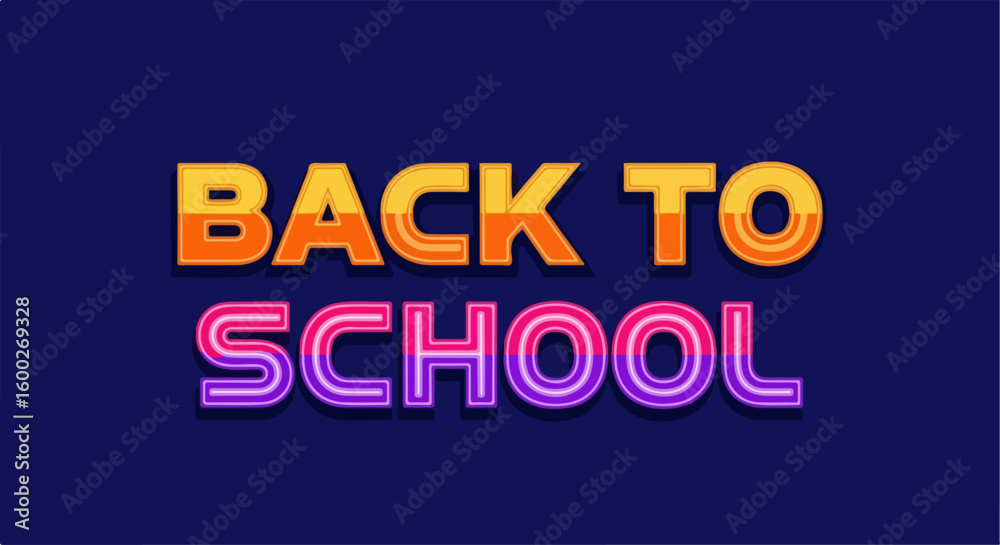 Obraz premium Back to school with a bright, stylized design on blue, announcing welcome season. Back to school design features striking typography, setting tone for educational themes.