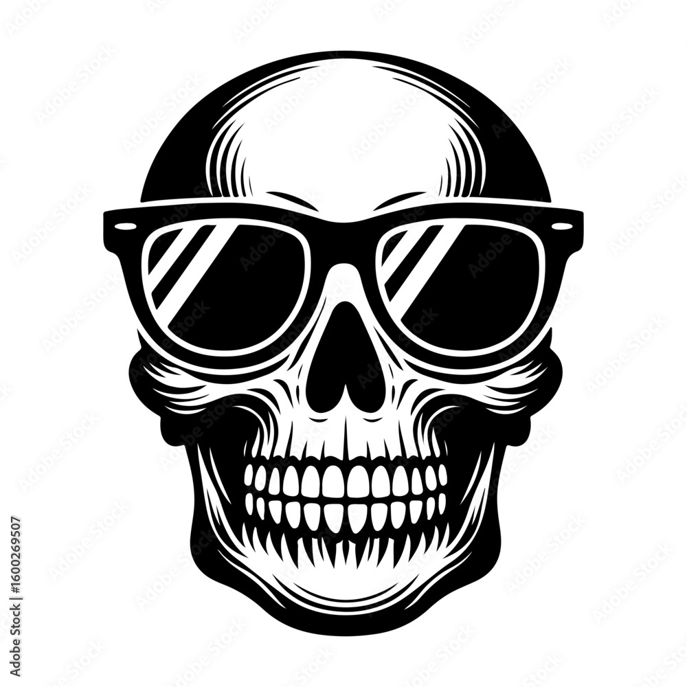 Fototapeta premium skull on sunglass 