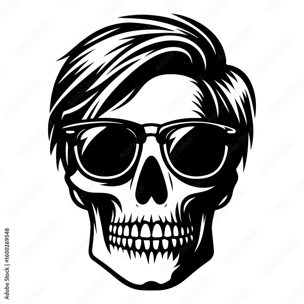 Obraz premium Halloween skull hat on sunglasses 