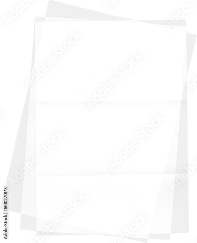 Layered Vellum, Tracing Paper Sheets on a Transparent Background. Perfect for Scrapbook, Collage, Moodboard and Editorial Aesthetics
