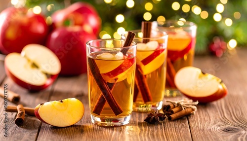 Festive apple cider in glasses