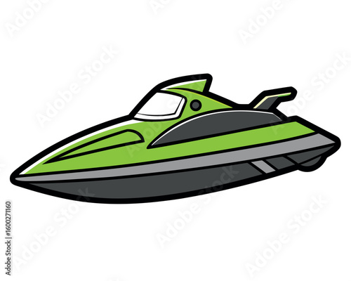 Neon Outline Jet Ski Illustration Jet Powered Watercraft Design