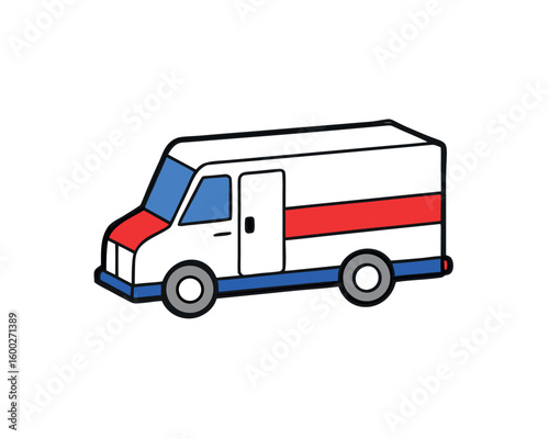 Hand Drawn Sketch of a Postal Delivery Truck