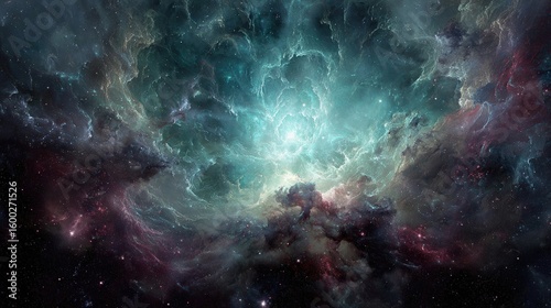 Vast Colorful Nebulae In Deep Space