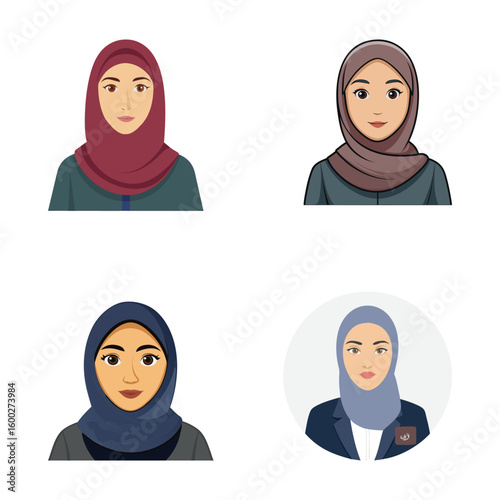 Muslim Woman in Formal Wear  Passport Size Portrait in Hijab