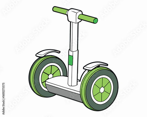 Silver Outline Electric Segway Icon