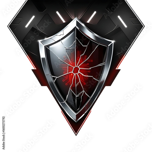 Shield with Ribbon Isolated on White Background for Emblem and Award Concept

