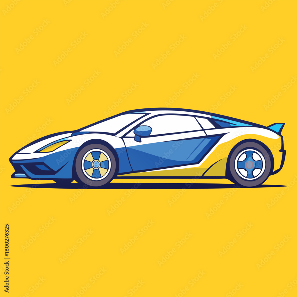 Fototapeta premium Sleek Sports Car Line Art with Curve Modern Automotive Design Illustration