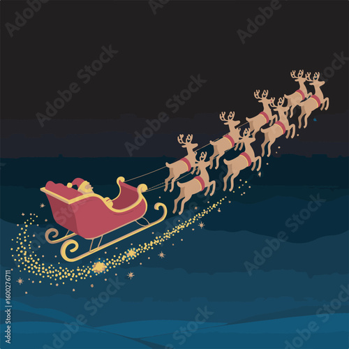santa claus on sleigh