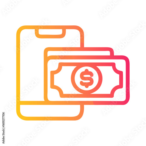 Mobile phone with cash symbolizing digital payment methods  