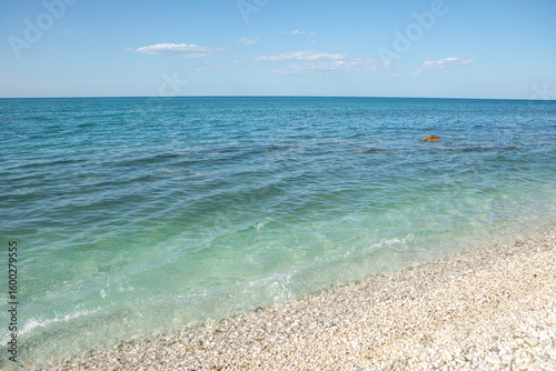 Fototapeta Naklejka Na Ścianę i Meble -  photo of a beautiful landscape with the Adriatic Sea on the coast of Italy in the Ancona region.
