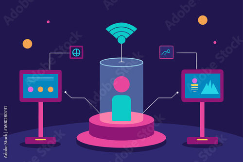 smart museum with hovering displays  interactive