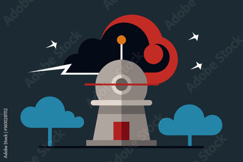 time rift observatory with chronal storm clouds