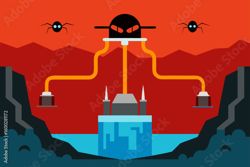 underground reactor with molten data rivers