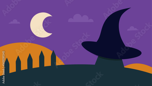 witch s hat  crooked fence  twilight
