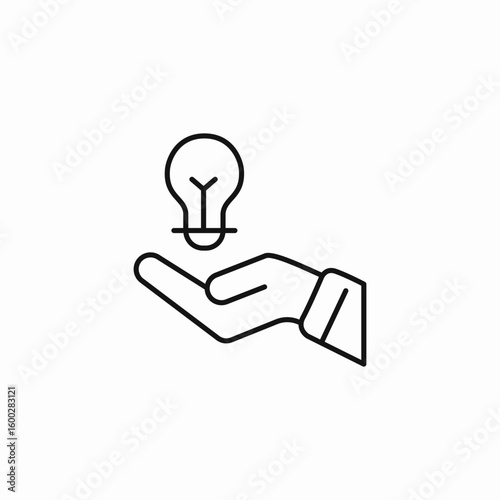 hand holding bulb icon sign vector