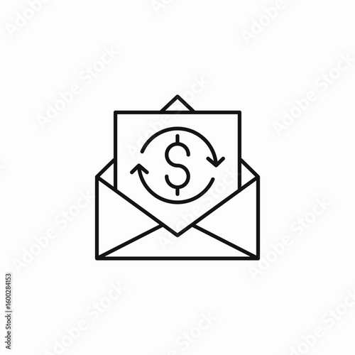 mail money transfer icon sign vector