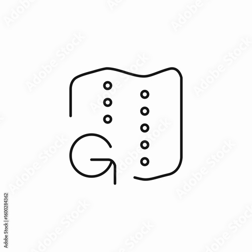 map with g icon sign vector