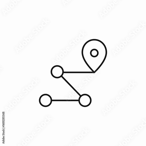 route end point icon sign vector