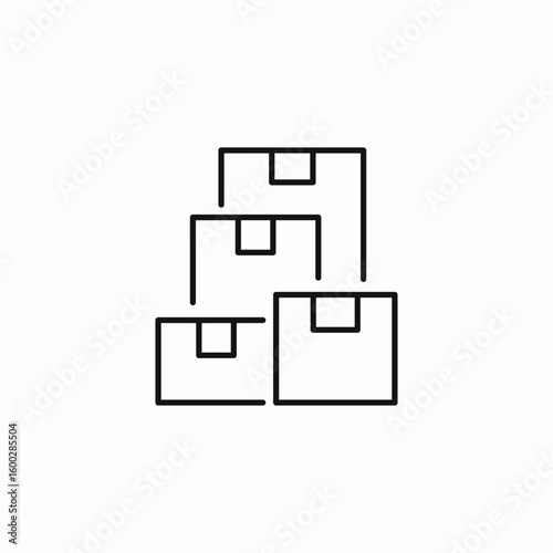 stacked delivery boxes icon sign vector