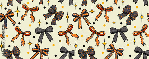Halloween bow pattern for banner wallpaper 