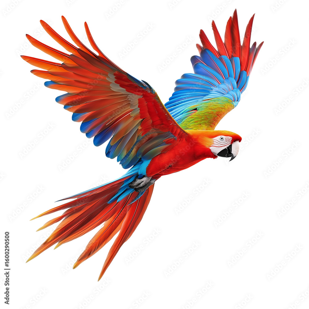 Obraz premium Tropical Bird in Flight Cutout for Wildlife Design Projects