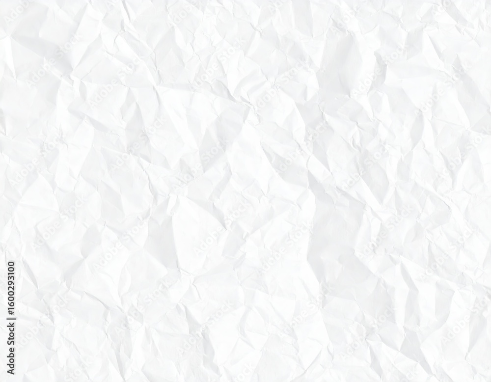 Obraz premium White crumpled paper texture with a wrinkled and creased pattern, perfect for a vintage or grunge background design