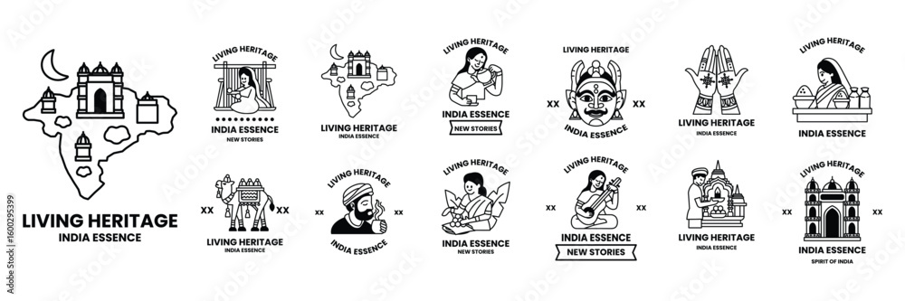 Fototapeta premium collection of symbols and icons that represent different cultures