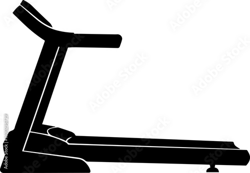 Treadmill Silhouette: Fitness Equipment for Cardio Exercise and Training