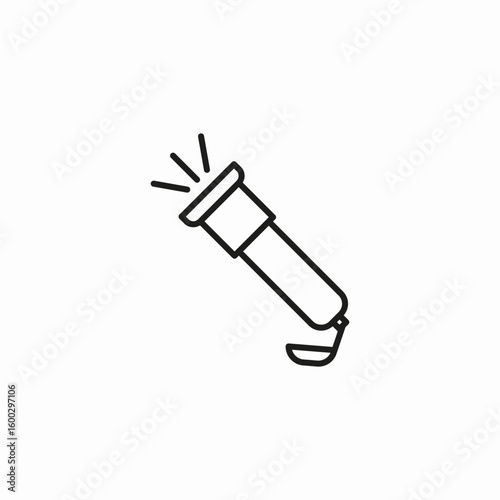flashlight torch light icon sign vector