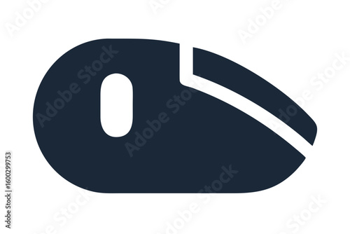 Computer mouse icon silhouette, Single computer mouse, sleek and modern silhouette vector design