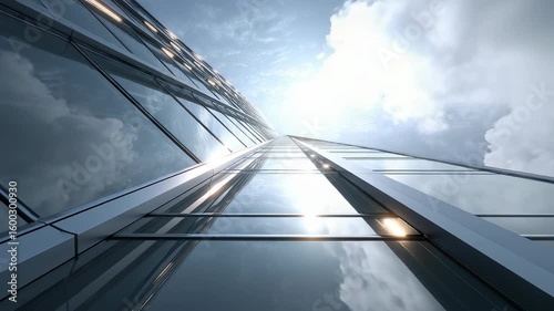 Wallpaper Mural Skyscraper Looking Upward at Cloud Reflections Torontodigital.ca