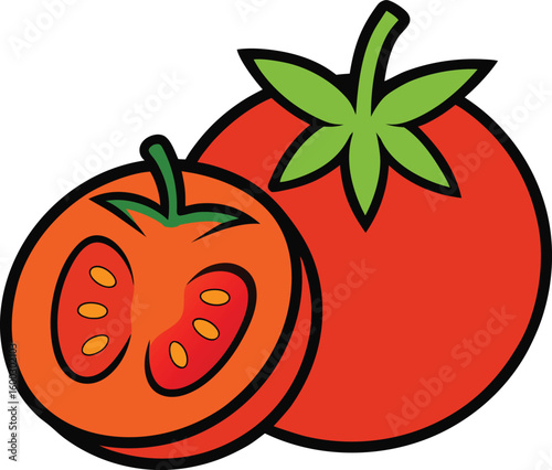 Tomato fruit slices and whole