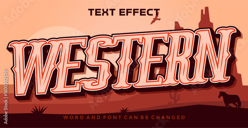 Western editable text effect